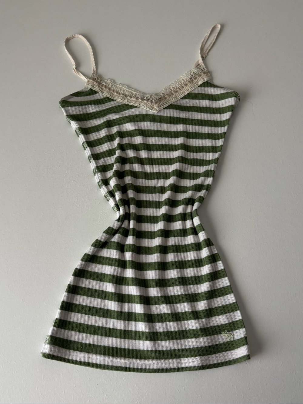 2000s Abercrombie & Fitch Striped Lace Tank
